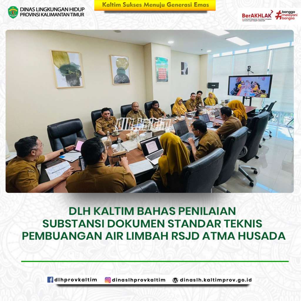 DLH Kaltim Bahas Penilaian Substansi Dokumen Standar Teknis Pembuangan Air Limbah RSJD Atma Husada